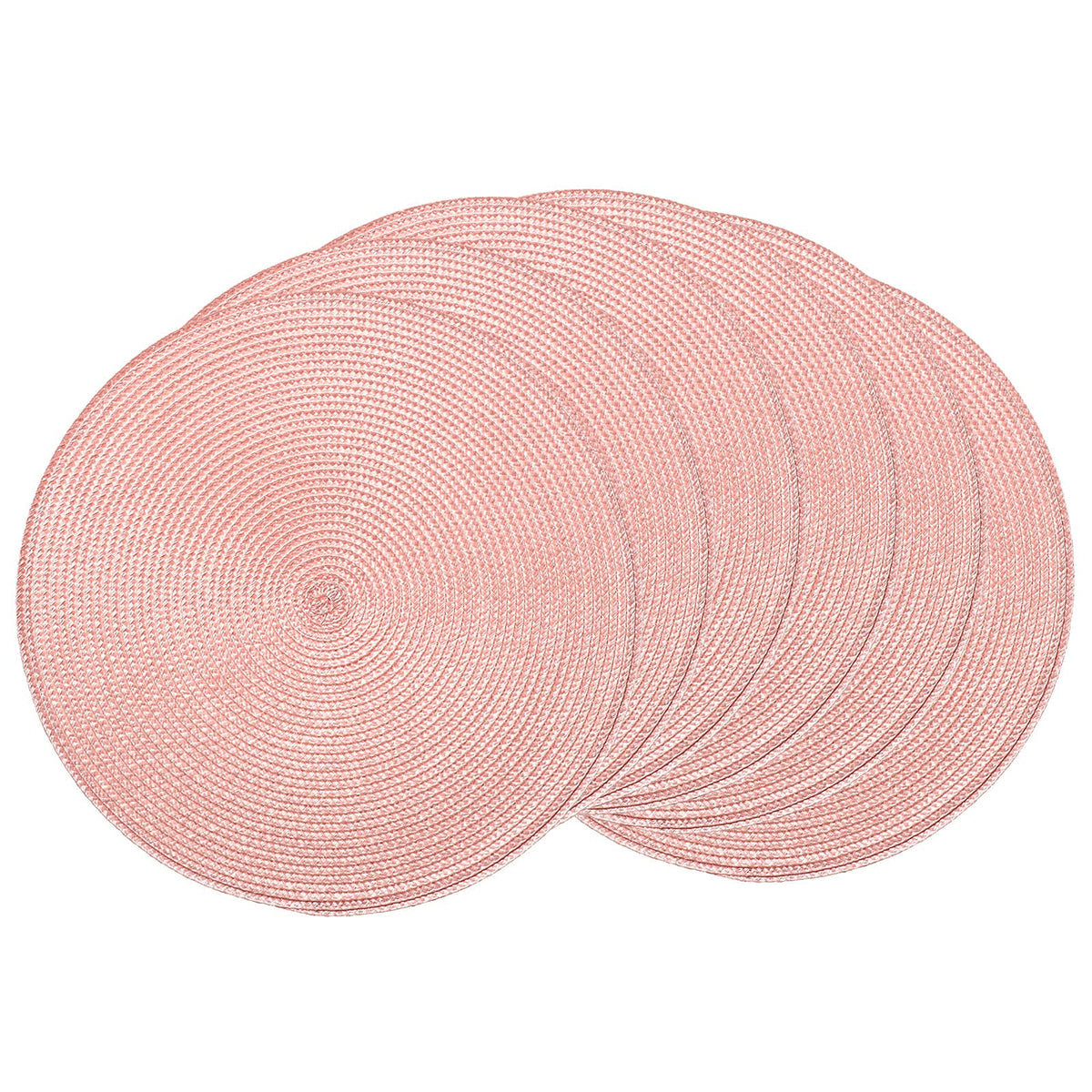 AHHFSMEI Round Braided Placemats Set of 6 15 Inch Black Table Mats