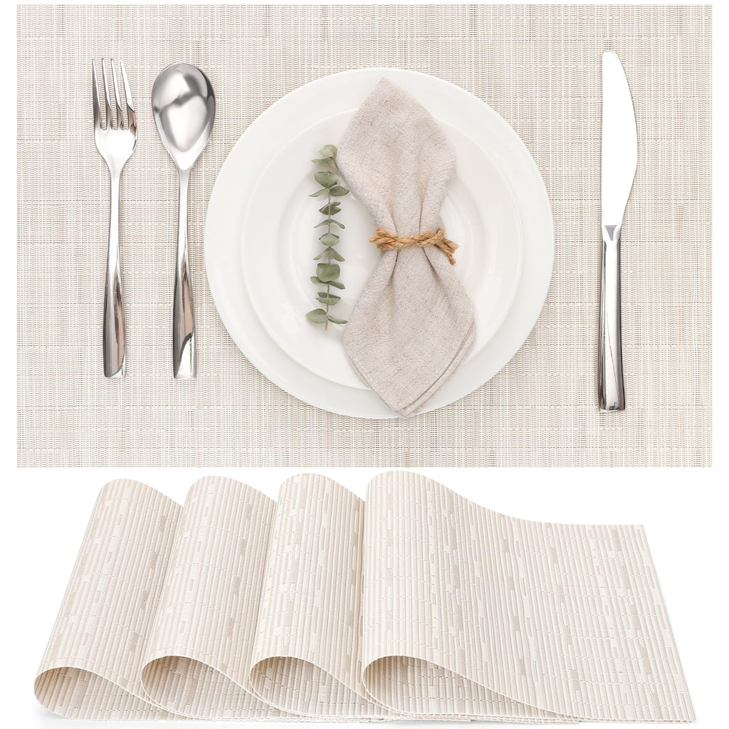 Myir JUN Black Placemats Set of 8 Kitchen and Dining Table Placemats