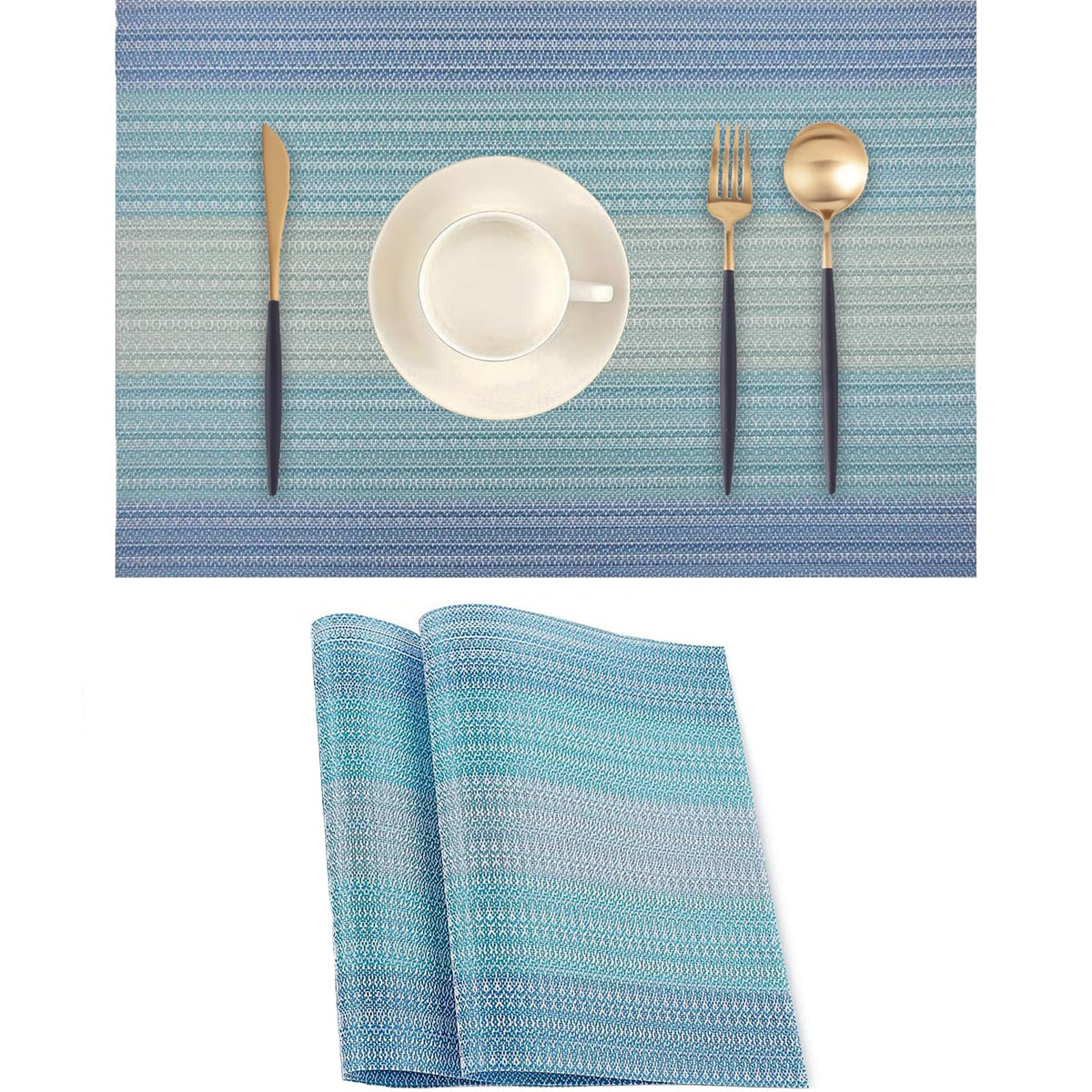 Beige Placemats Set of 2 - Heat-Resistant, Non-Slip Table Mats