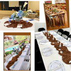 12 Pack Brown Table Runner 10Ft Cheesecloth Table Runner Rustic Gauze Table Runners Romantic Long Sheer Fabric Cheese Cloth Table Runners for Wedding Party Bridal Baby Shower