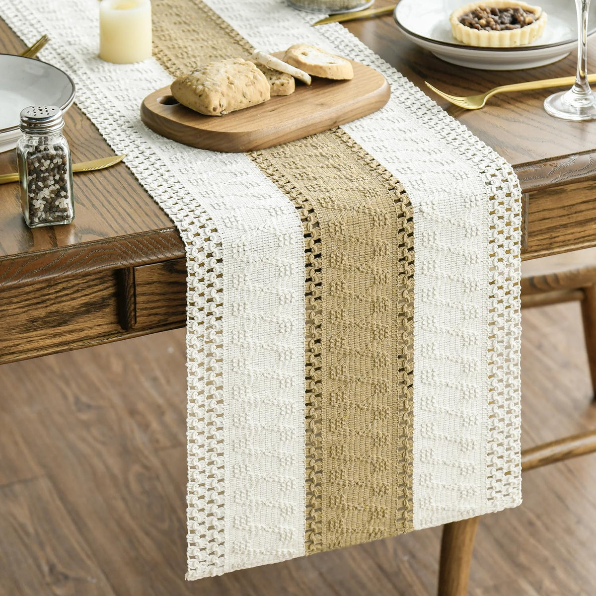 Artoid Mode Dark Grey Farmhouse Rustic Table Runner 12x72 Inch