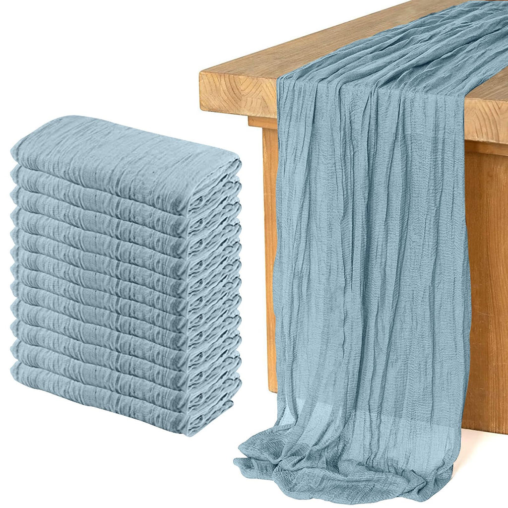 12 Pack Cheesecloth Table Runner, Runner Gauze Boho Wedding Decor Romantic Table Runner for Wedding Birthday Party(35" x 118") (Terracotta)