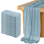12 Pack Cheesecloth Table Runner, Runner Gauze Boho Wedding Decor Romantic Table Runner for Wedding Birthday Party(35" x 118") (Terracotta)