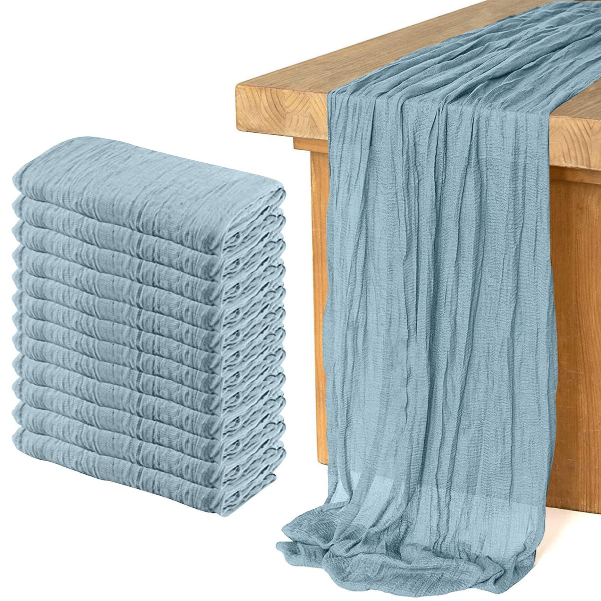 12 Pack Cheesecloth Table Runner, Runner Gauze Boho Wedding Decor Romantic Table Runner for Wedding Birthday Party(35" x 118") (Terracotta)