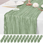 12 Pack Brown Table Runner 10Ft Cheesecloth Table Runner Rustic Gauze Table Runners Romantic Long Sheer Fabric Cheese Cloth Table Runners for Wedding Party Bridal Baby Shower