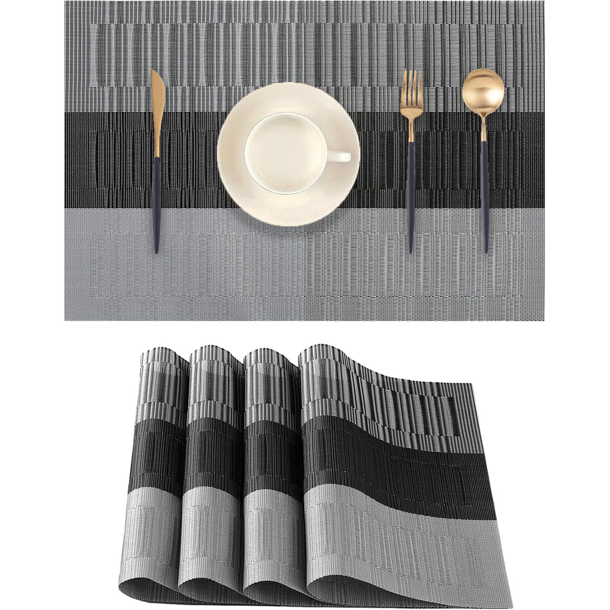 Beige Placemats Set of 2 - Heat-Resistant, Non-Slip Table Mats
