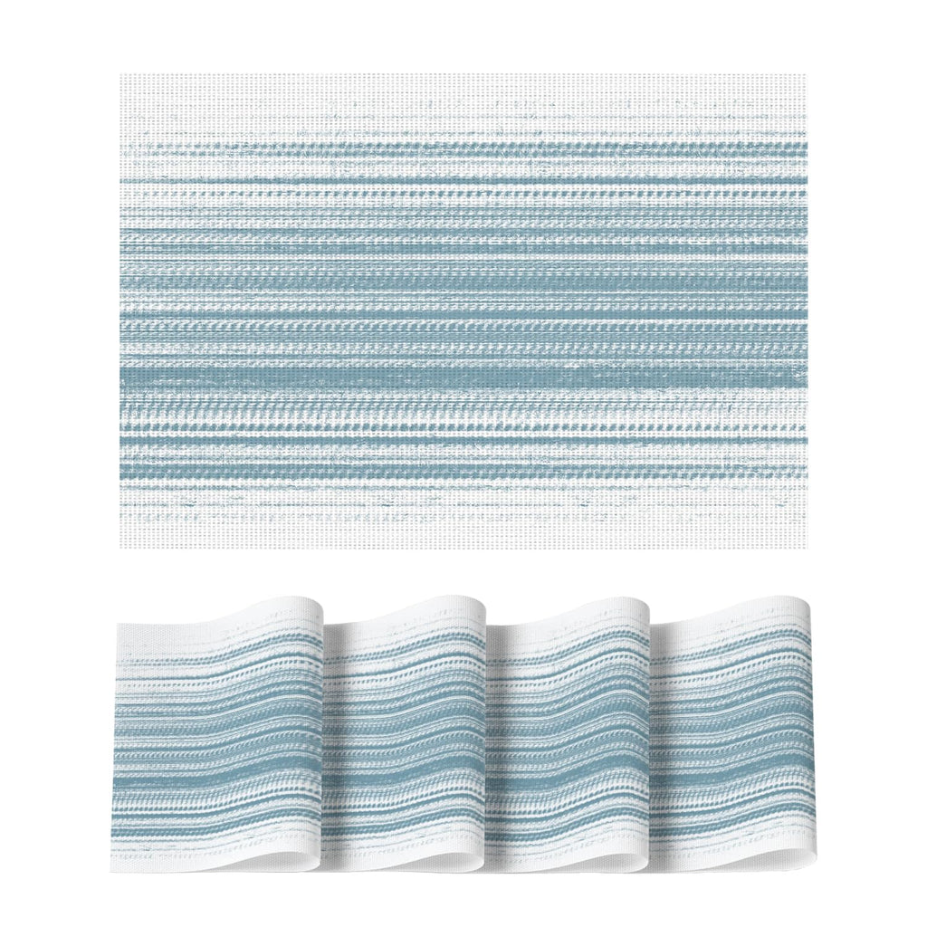 Artoid Mode Purple Gradient Stripes Placemats Set of 4, Washable Heat Resistant Non-Slip Woven Plastic Mardi Gras PVC Place Mats for Farmhouse Party Kitchen Dining Decor