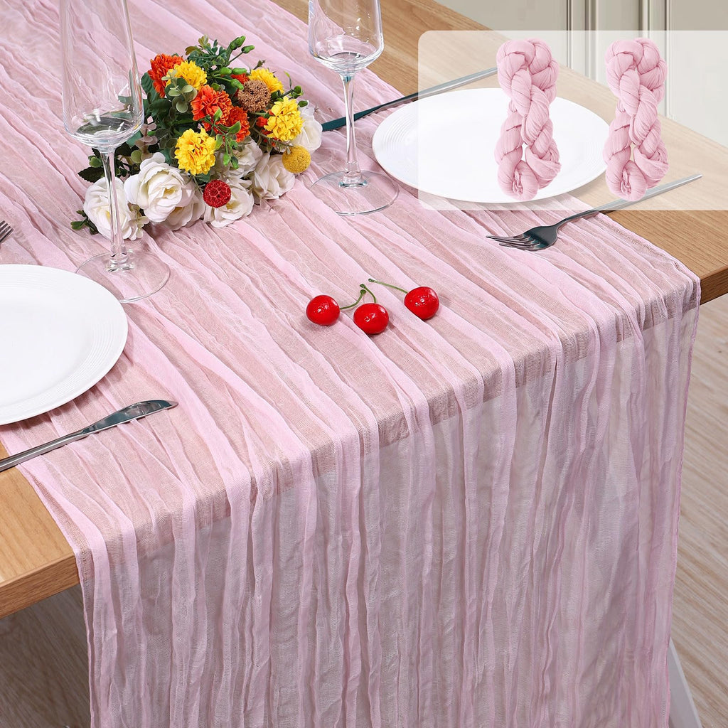 12 Pack Cheesecloth Table Runner, Runner Gauze Boho Wedding Decor Romantic Table Runner for Wedding Birthday Party(35" x 118") (Terracotta)