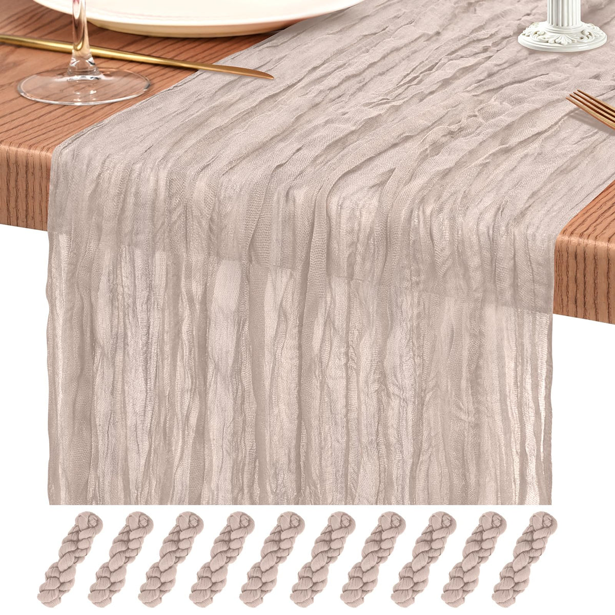 10 Pack Light Pink Cheesecloth Table Runner Wedding Birthday Table Decor