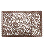 Place Mats PVC Set of 6, Table Placemats Set of 6 PVC Table Mats Natural Color (6 pcs, Red Leaves)