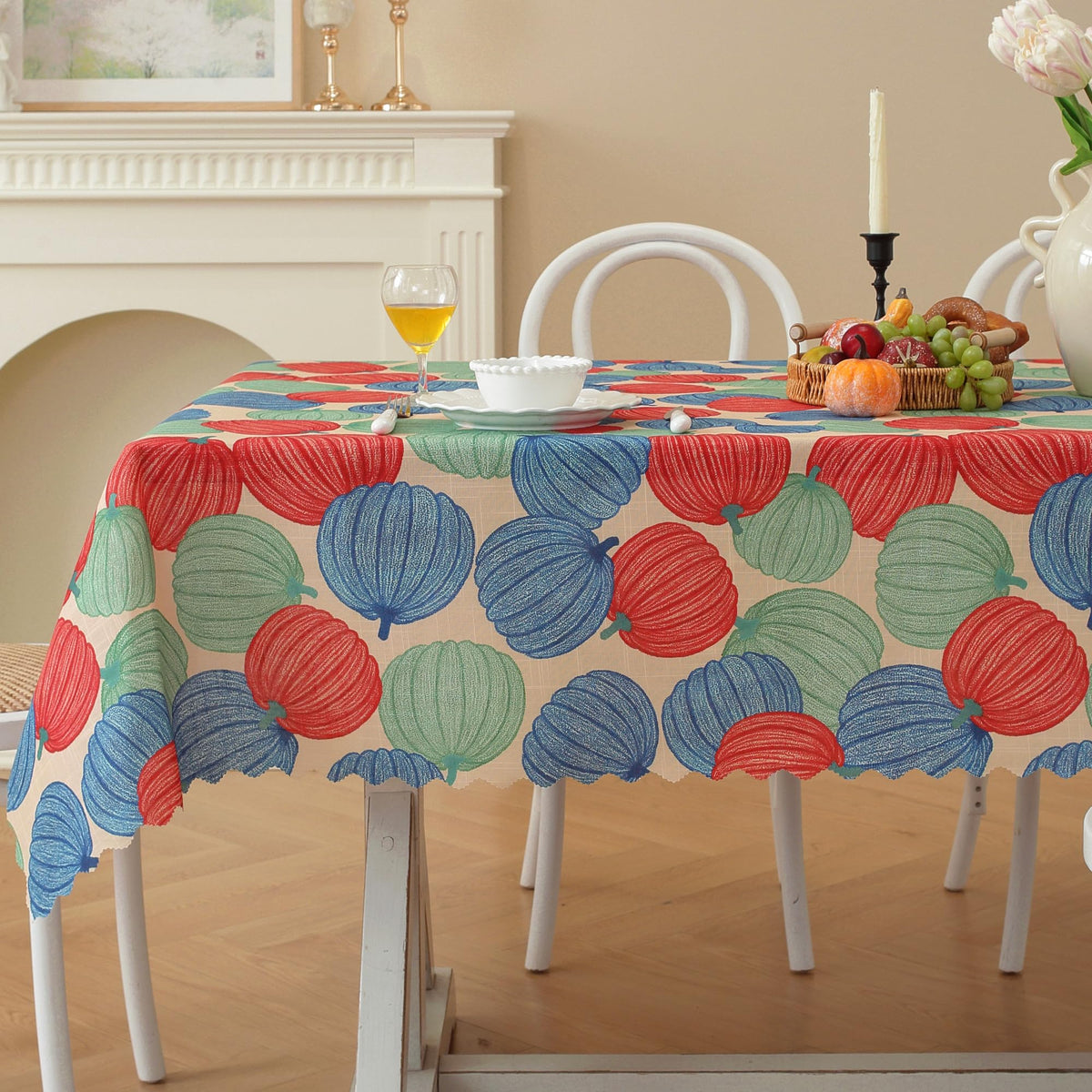 Rectangle Waterproof Tablecloth Linen Textured Table Cloth,Stain and Wrinkle Resistant Washable Fabric Table Cover for Dining, Party, Camping and Outdoor, 52 x 70 Inch, Green Leaves