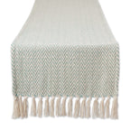 DII Woven Basic Tabletop Collection Chevron Table Runner, 15x72, Off-White