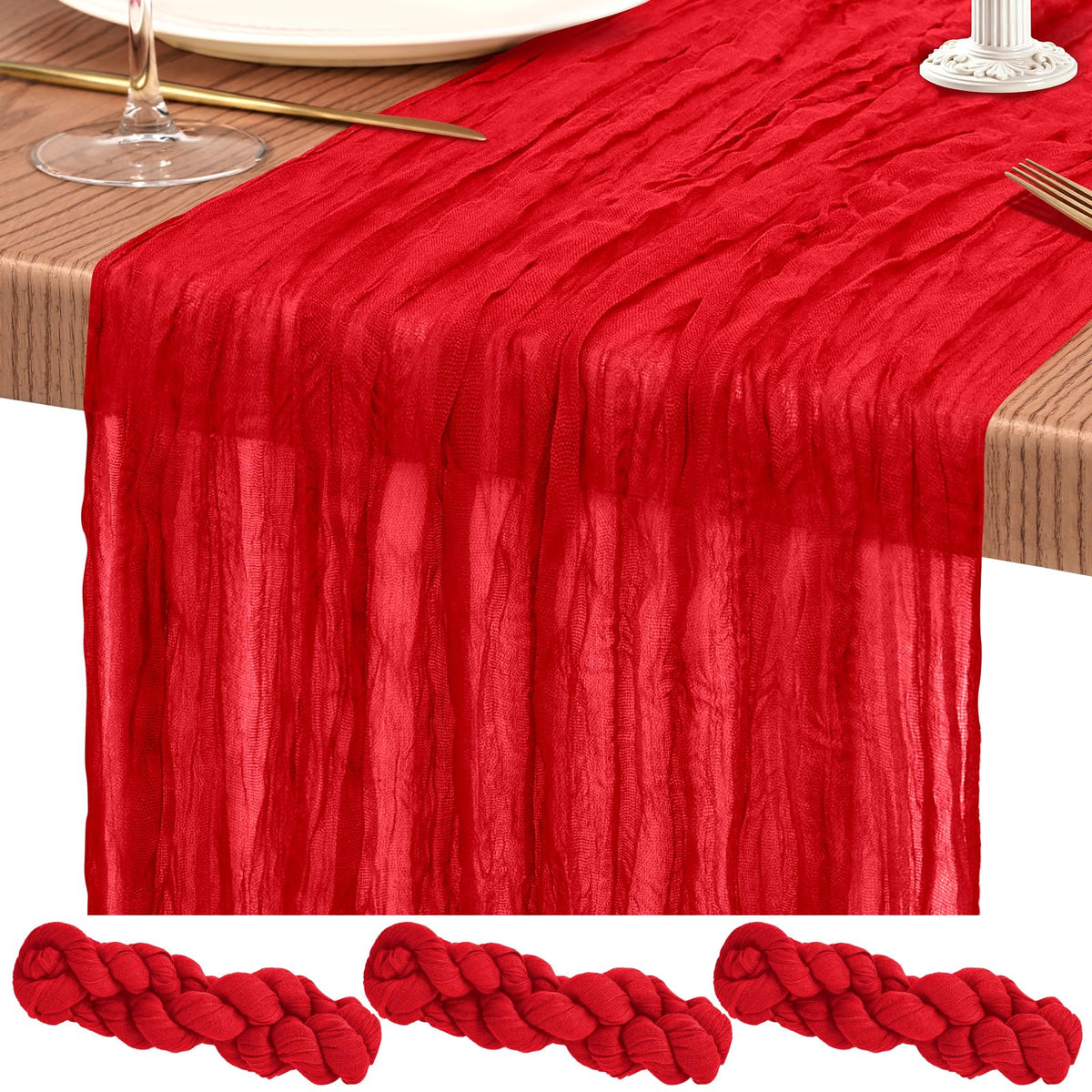 10 Pack Light Pink Cheesecloth Table Runner Wedding Birthday Table Decor