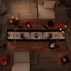 Halloween Decorations - Gothic Pumpkin Ghost Spider Web Table Runner