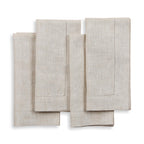 Solino Home 100% Pure Linen Placemats Green Hemstitch, 14 x 19 in, Set of 4