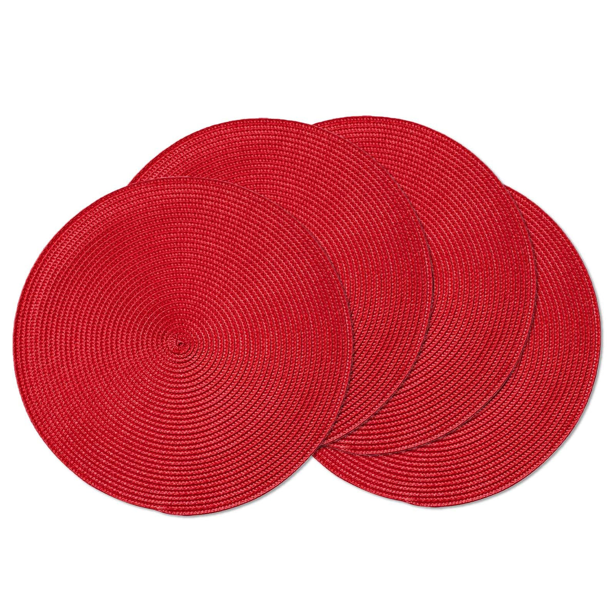 AHHFSMEI Round Braided Placemats Set of 6 15 Inch Black Table Mats