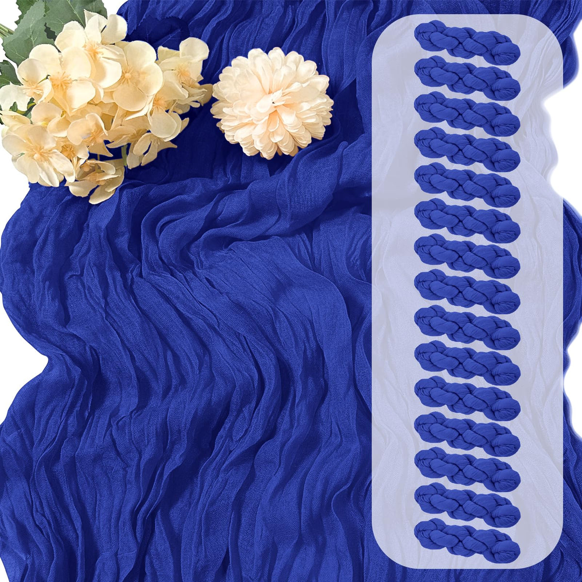 15 Pack Dusty Blue Cheesecloth Table Runner 17 x 108 inch Cheese Cloth Table Runners 9ft Blue Table Runner Rustic Romantic Sheer Gauze Runner for Wedding Party Baby Shower Table Decoration
