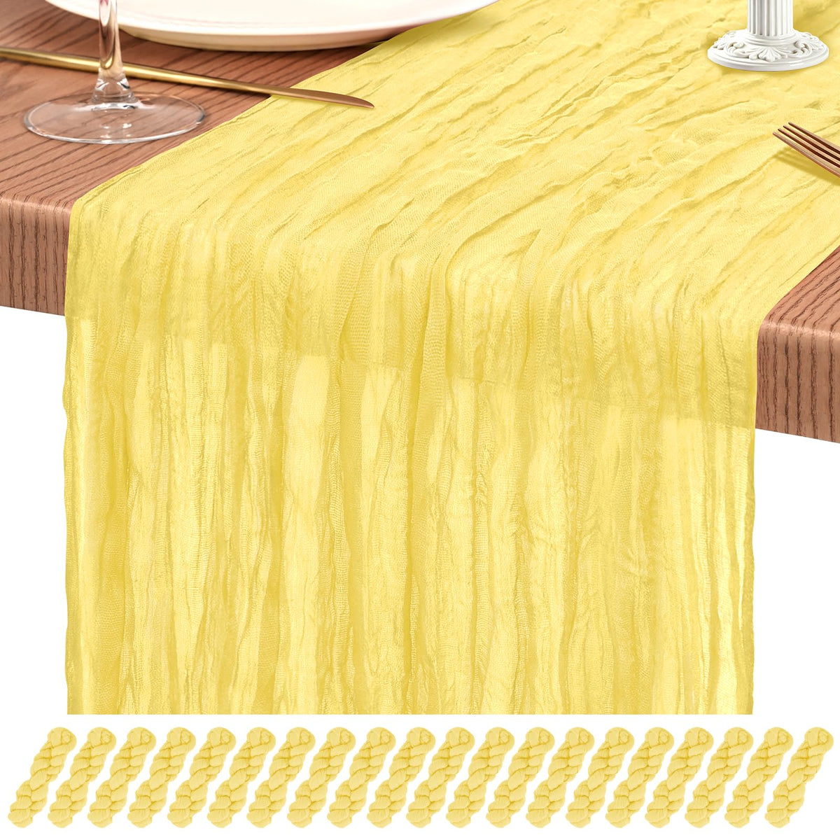 10 Pack Light Pink Cheesecloth Table Runner Wedding Birthday Table Decor