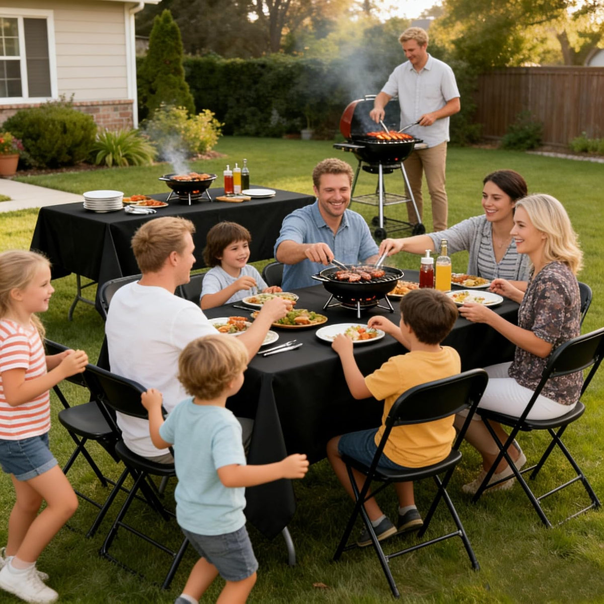 10 Pack Black Tablecloths 60 x 126 Inch for 8 Foot Rectangle Tables