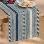 Artoid Mode Black Farmhouse Stripe Braided Table Runner 12x72 Inch
