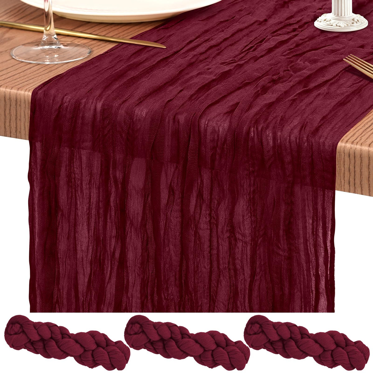 10 Pack Light Pink Cheesecloth Table Runner Wedding Birthday Table Decor