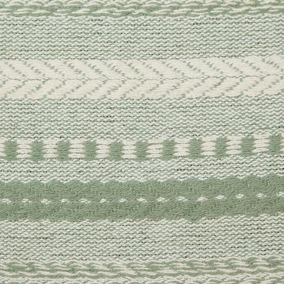 DII Braided Stripe Table Runner, 15x72 with 2.5" Fringe, Artichoke Green