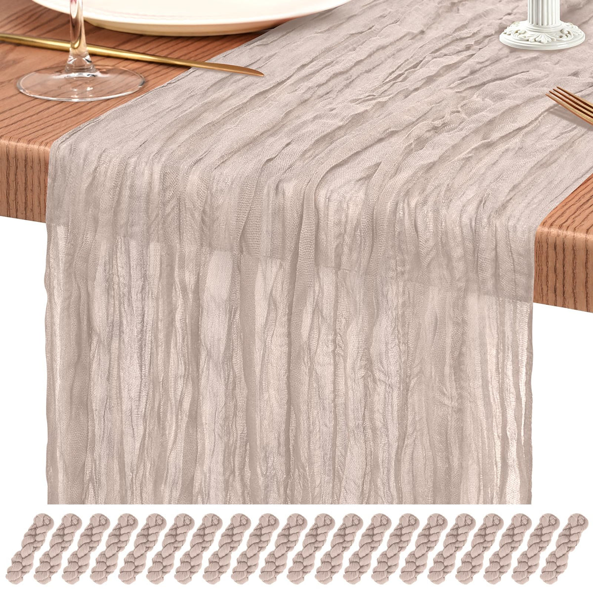 10 Pack Light Pink Cheesecloth Table Runner Wedding Birthday Table Decor
