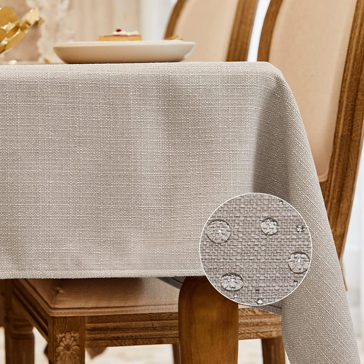 BALCONY & FALCON Rectangle Table Cloth Waterproof Beige 85"x57"