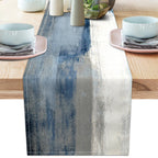 Blue Grey Table Runners Modern Art Farmhouse Linen Table Runners Dresser Scarves Retro Rustic Style for Party Kitchen Dining Table Coffee Holiday Party Decor (Blue Grey, 13"x 71")