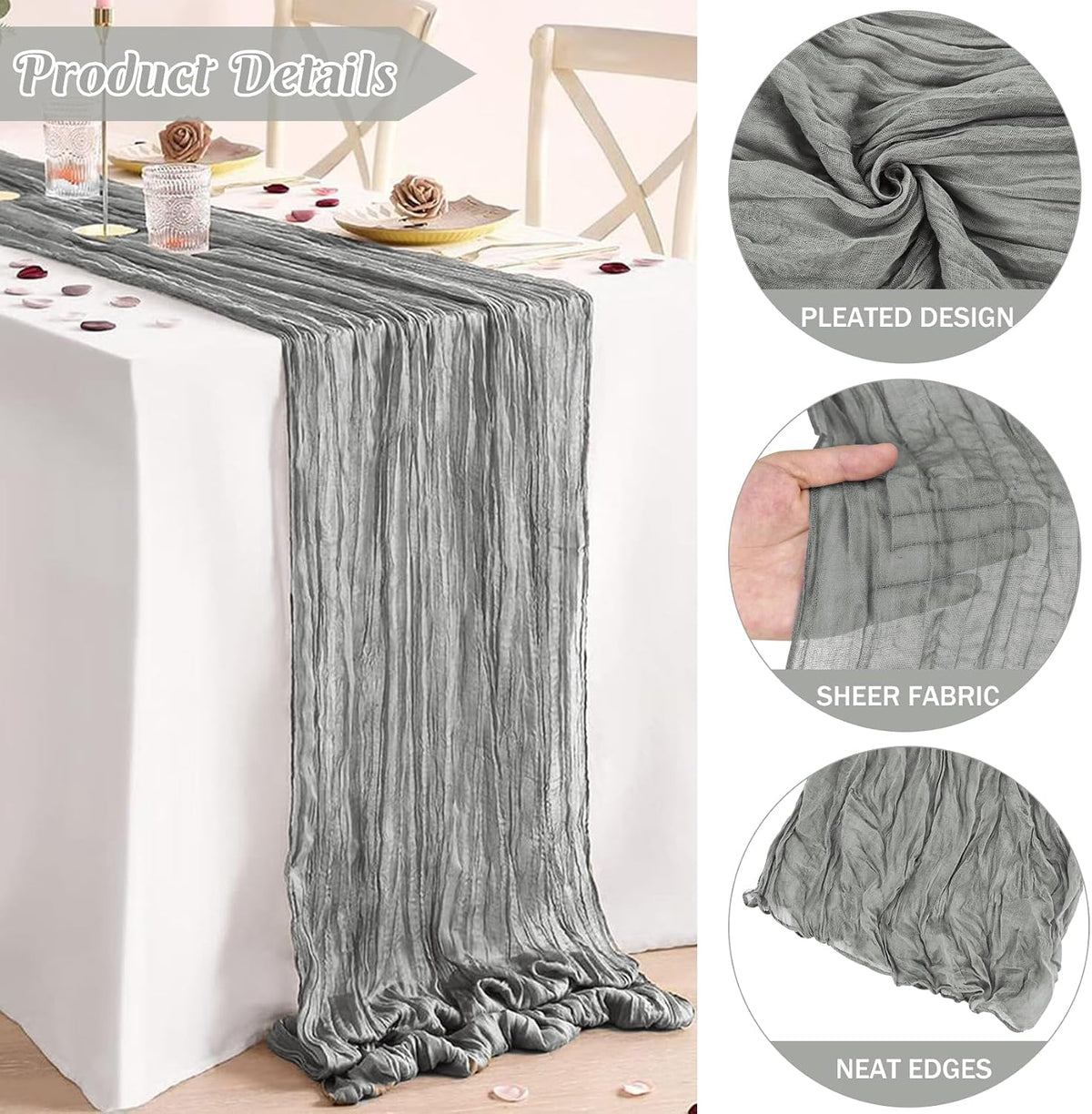 10FT Cheesecloth Table Runner Boho Party Home Decorations