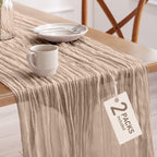 Pureegg 2 Pack Cheesecloth Table Runner 120 Inch Rust