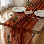 Sage Green Cheesecloth Table Runner 120 Inches Fall Party Home Decorations