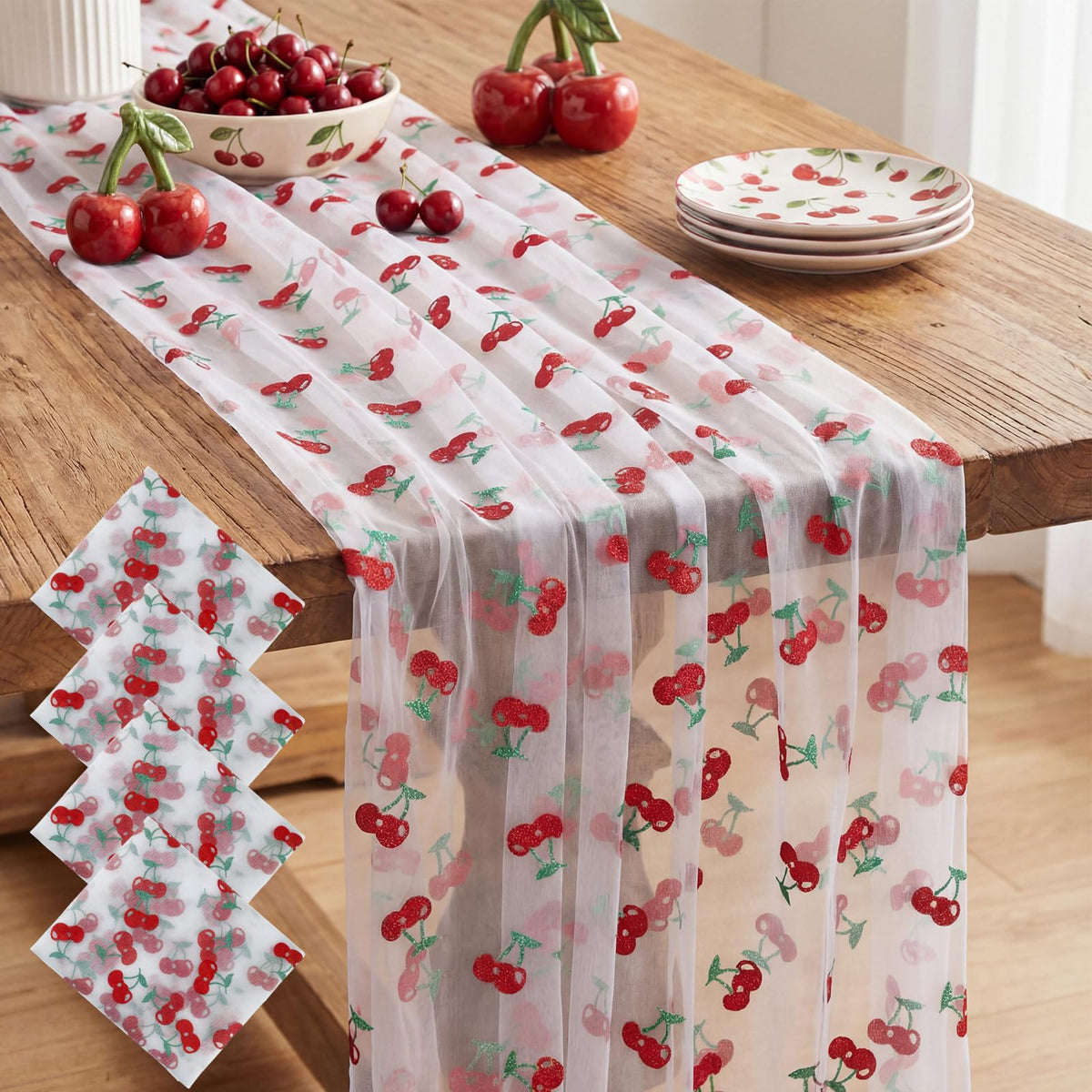 4 Pcs Pastel Colorful Tulle Table Runner Spring Summer Party
