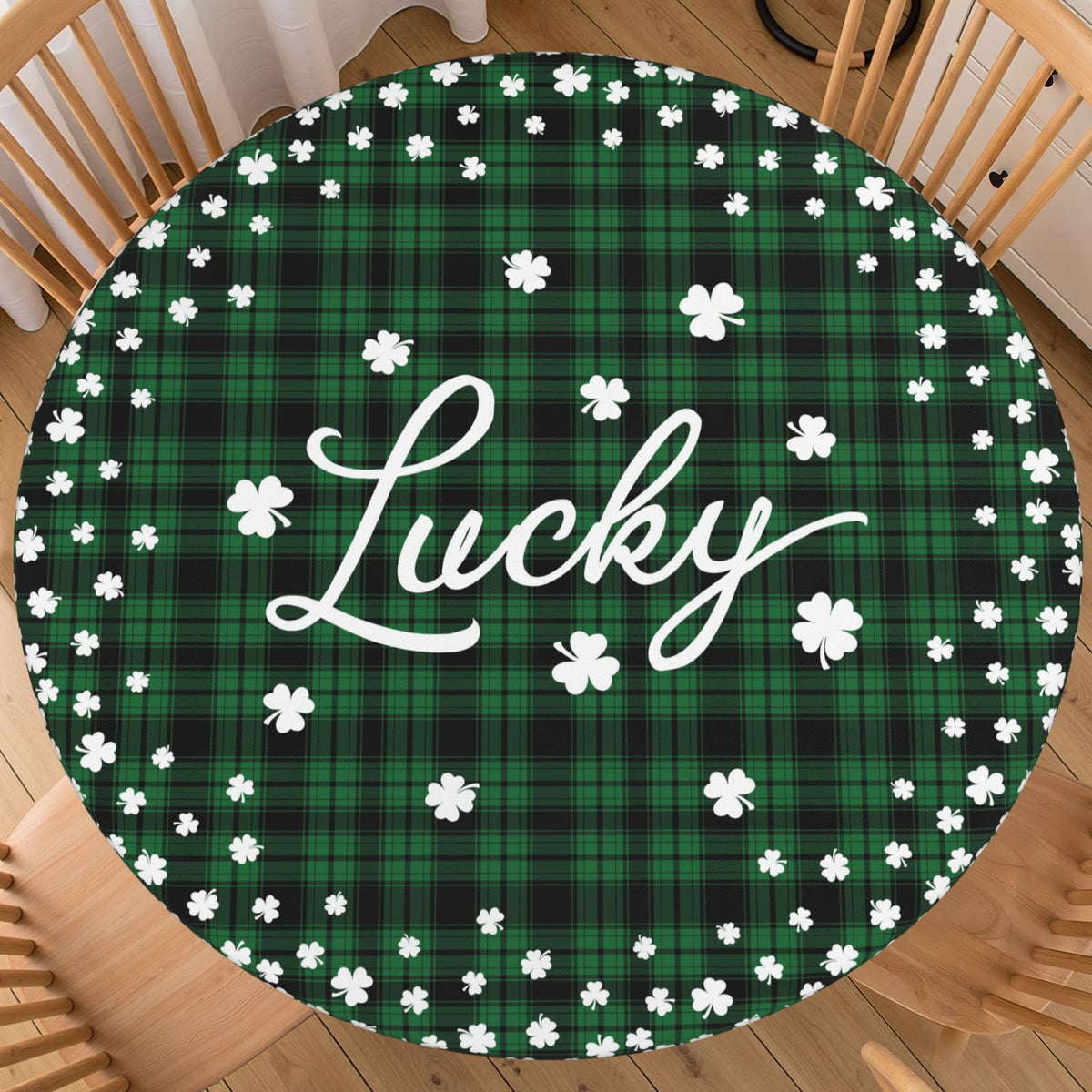 Fall Round Fitted Tablecloth with Elastic for 44-48 Inch Tables Blue Orange Pumpkin Leaves Autumn Thanksgiving Fitted Table Cover Waterproof Harvest Themed Farmhouse Indoor Outdoor Patio Picnic Party