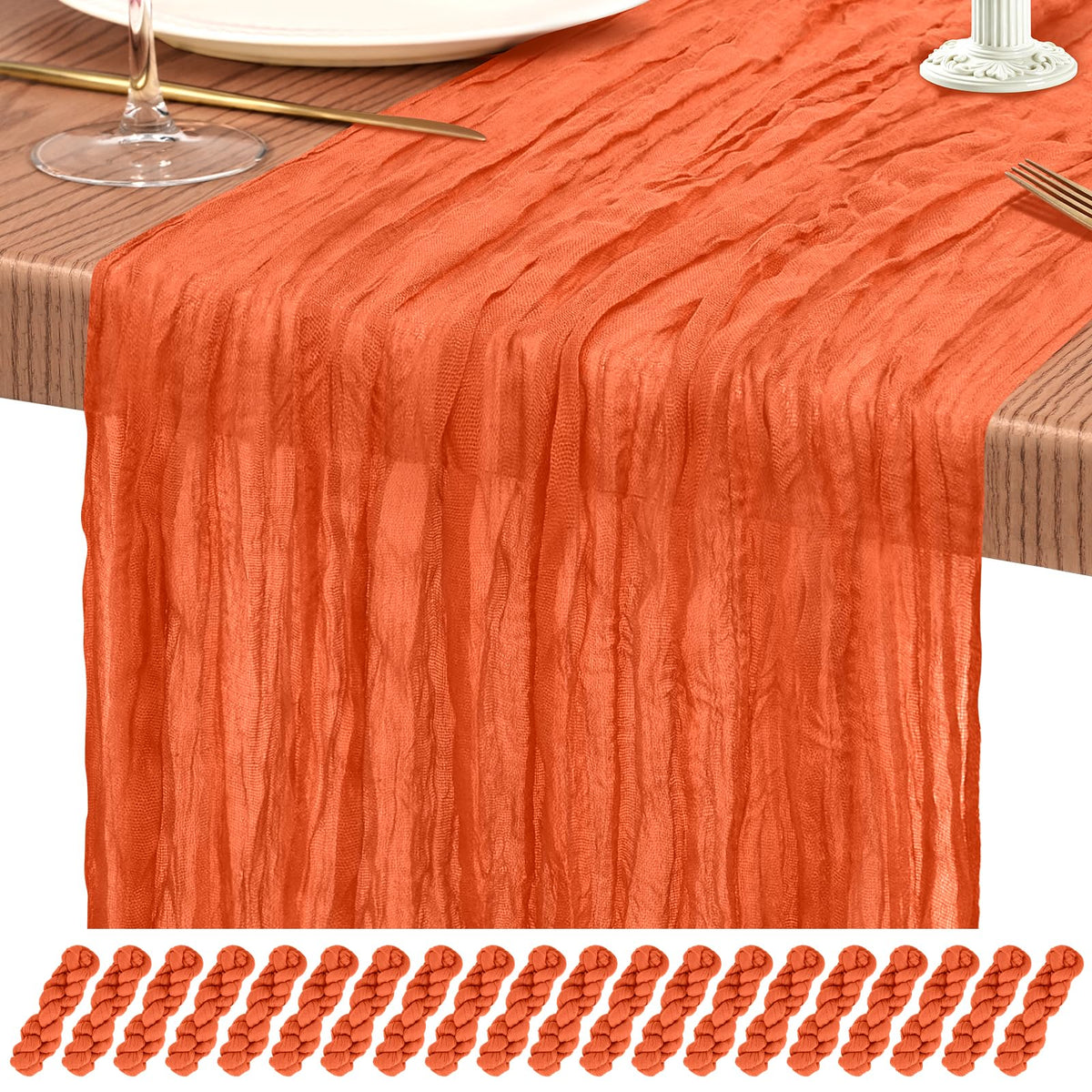 10 Pack Light Pink Cheesecloth Table Runner Wedding Birthday Table Decor