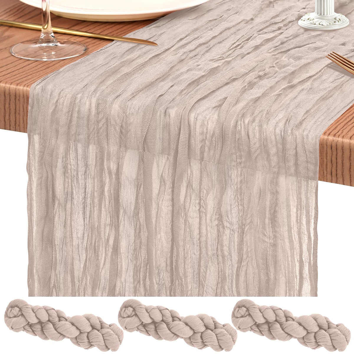 10 Pack Light Pink Cheesecloth Table Runner Wedding Birthday Table Decor