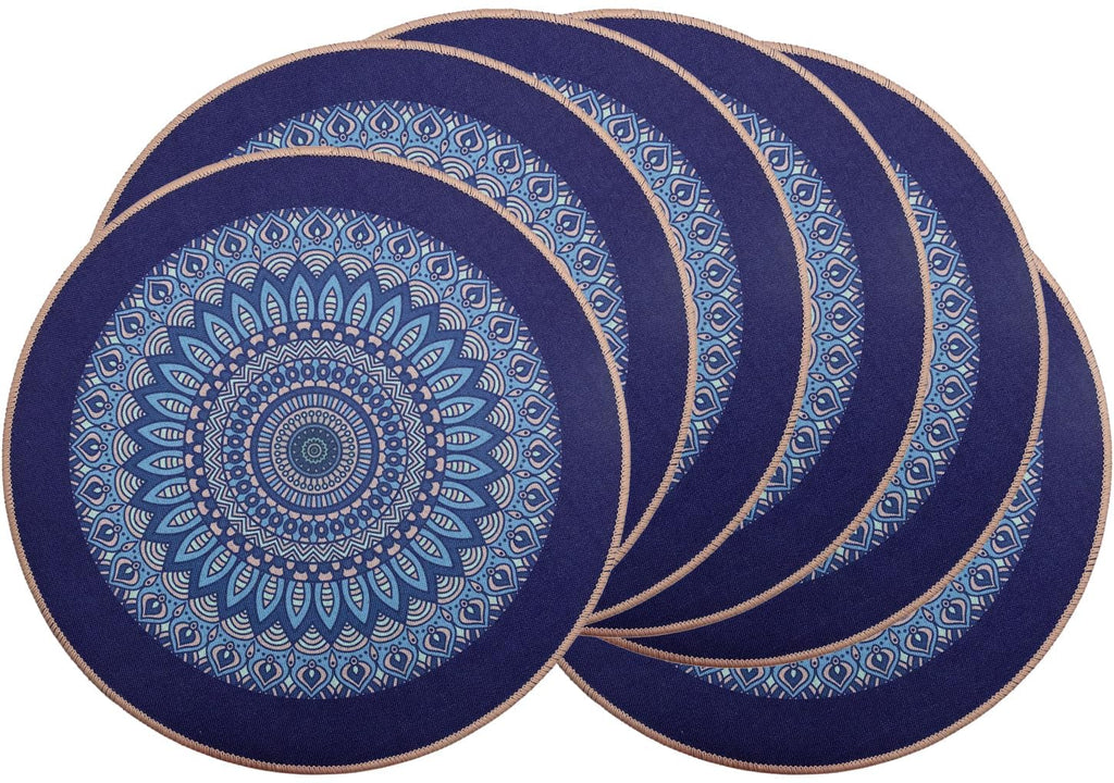 PIGCHCY Place Mats Heat-Resistant Non Slip Placemats Washable Easy to Clean Woven Vinyl Placemats for Dining Table (Set of 4, Brown)