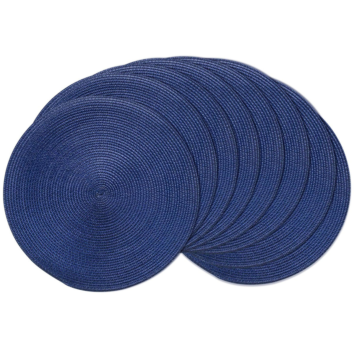 AHHFSMEI Round Braided Placemats Set of 6 15 Inch Black Table Mats
