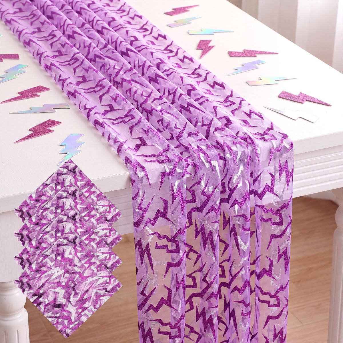 4 Pcs Pastel Colorful Tulle Table Runner Spring Summer Party