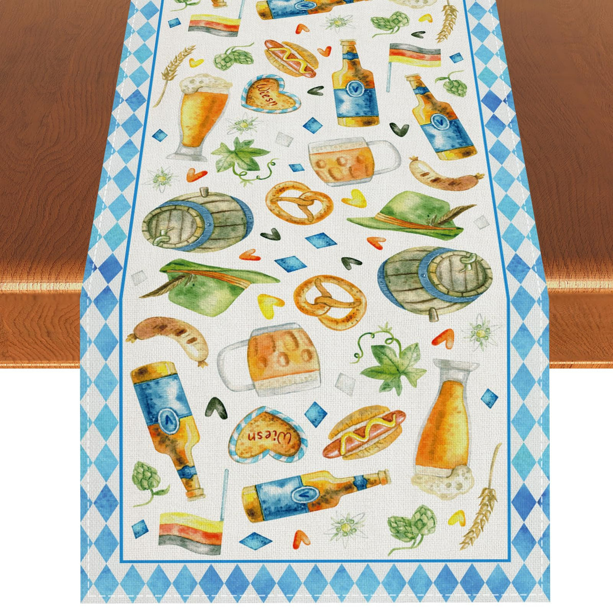 Rvsticty Fall Table Runner,Autumn Thanksgiving Decorations for Home Decor