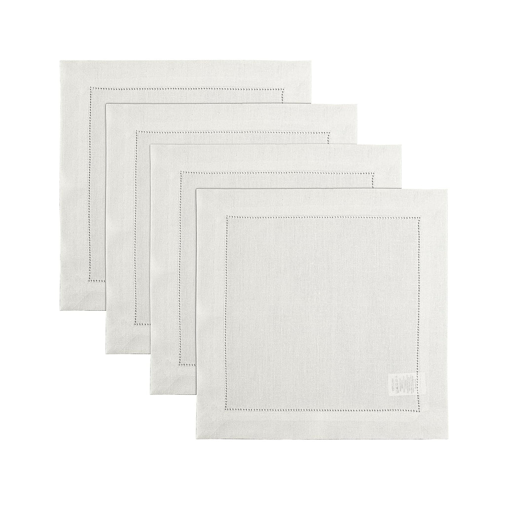 Solino Home 100% Pure Linen Placemats Green Hemstitch, 14 x 19 in, Set of 4