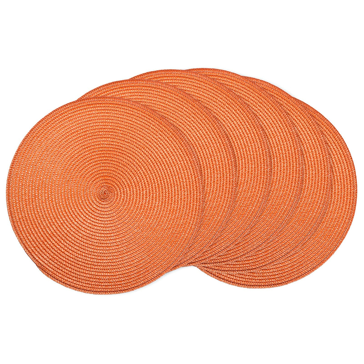 AHHFSMEI Round Braided Placemats Set of 6 15 Inch Black Table Mats