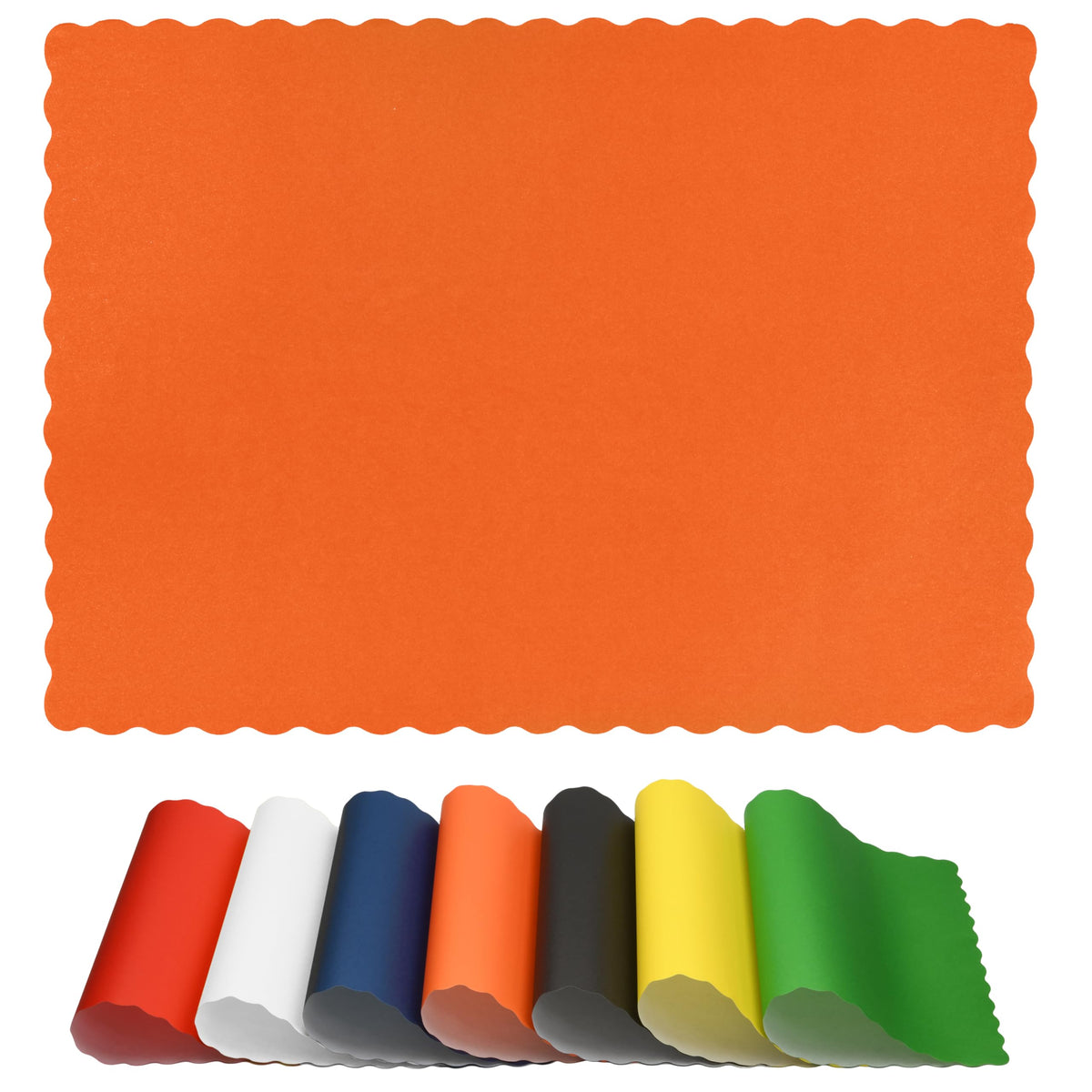 Disposable Paper Placemats – Premium, 100 Pack of White Scalloped Edge Placemats, Perfect Size 10x 14
