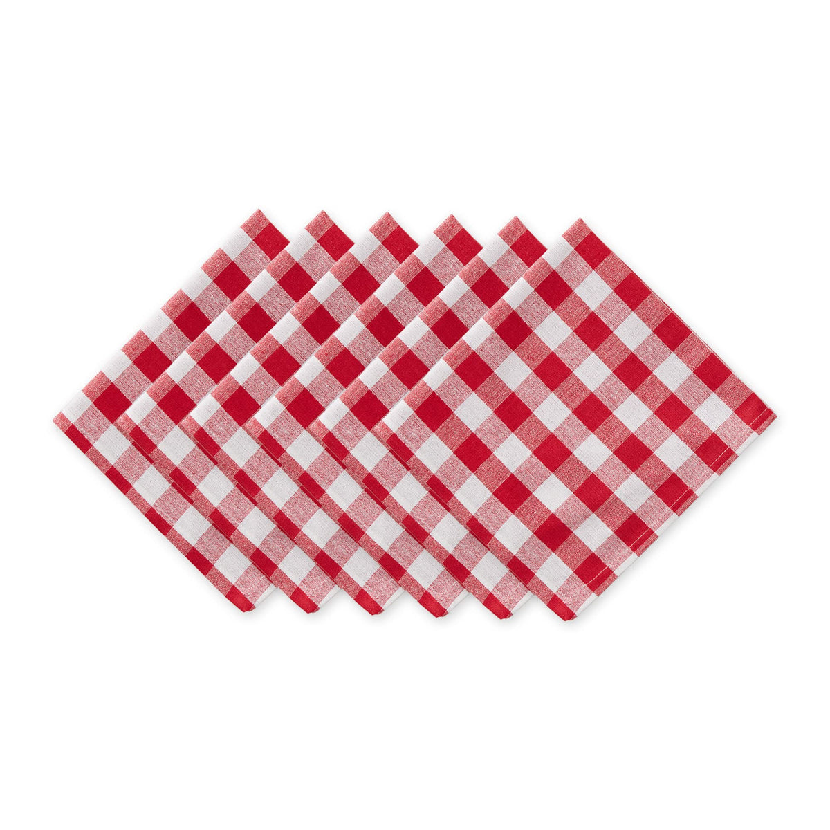 DII Checkered Tabletop Collection 100% Cotton, Machine Washable, Tablecloth, 60x84, Red