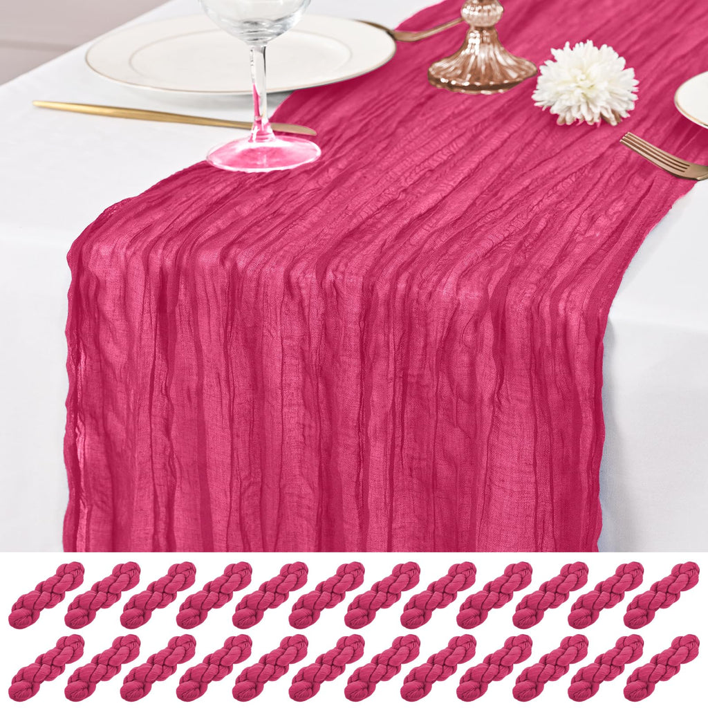 12 Pack Brown Table Runner 10Ft Cheesecloth Table Runner Rustic Gauze Table Runners Romantic Long Sheer Fabric Cheese Cloth Table Runners for Wedding Party Bridal Baby Shower