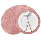 50 Pieces Gold Glitter Paper Place Mats Sparkle Round Disposable Table Mats Golden Sequin Doilies Decorative Placemats for Wedding Banquet Party Home Dining Tableware