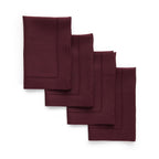 Solino Home 100% Pure Linen Placemats Green Hemstitch, 14 x 19 in, Set of 4
