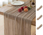 FEXIA Beige Cheesecloth Table Runner Gauze Rustic Boho Party Decoration