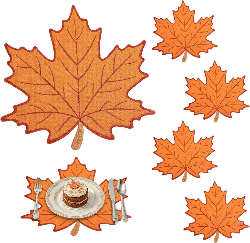 Alphatool Fall Placemats Set of 6 for Thanksgiving Table Decor