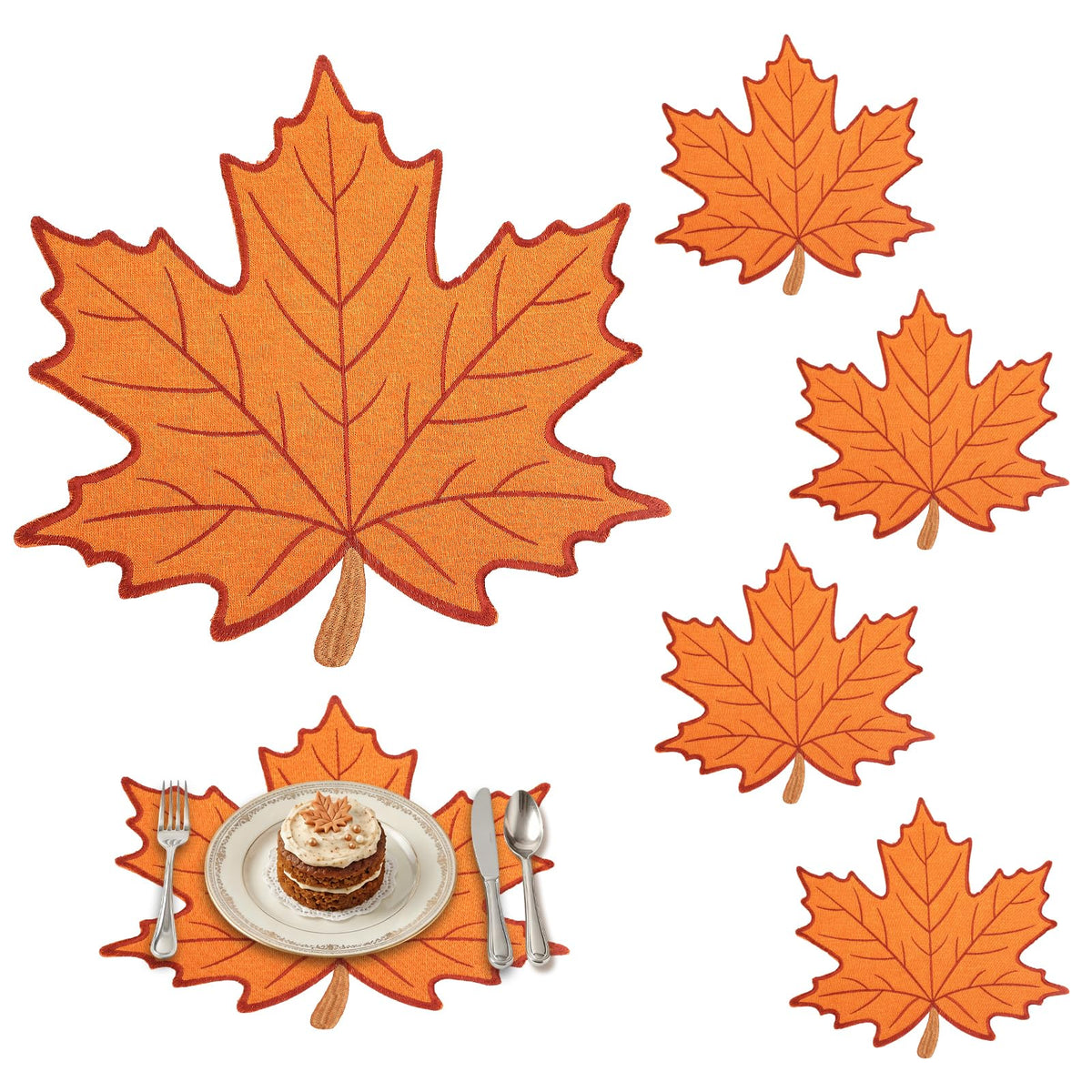 Alphatool Fall Placemats Set of 6 for Thanksgiving Table Decor
